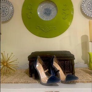 Qupid Velvet Blue High Heels 👠